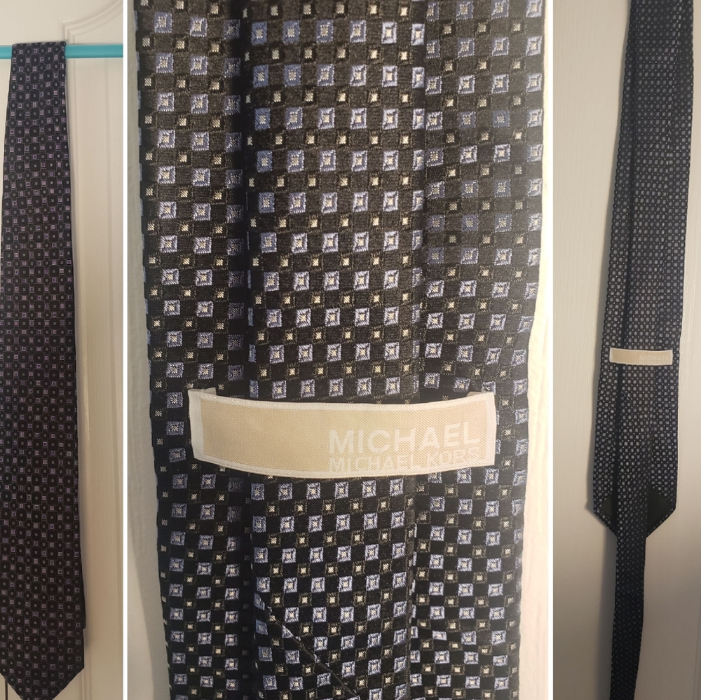 MICHAEL KORS tie blue squares